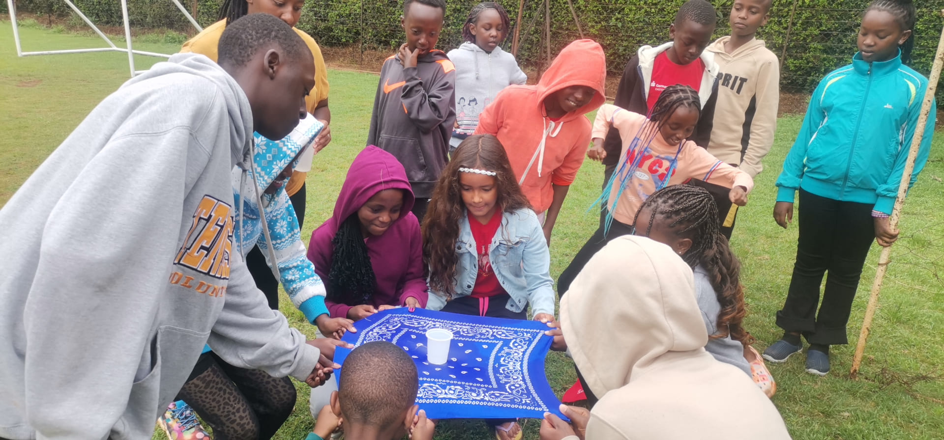 Kids during teambuilding games